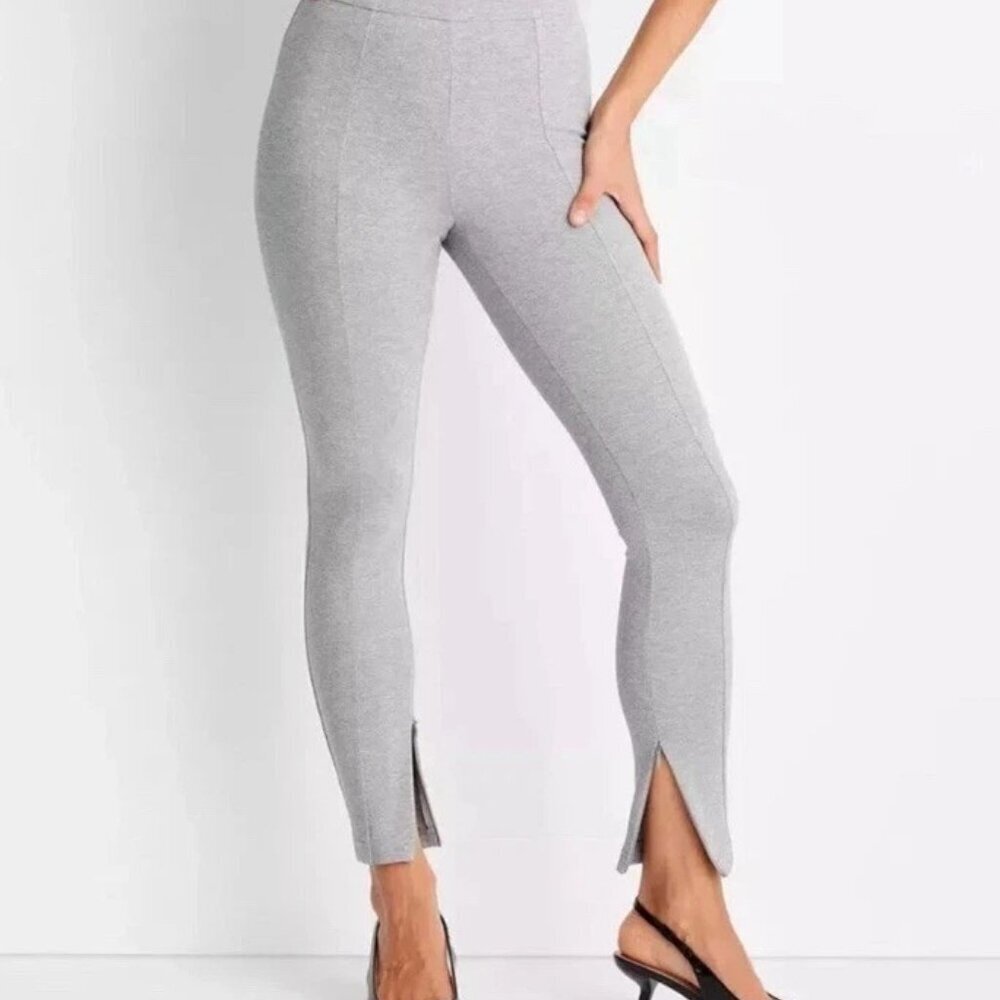 a new day Women's Charcoal and Light Gray Leggings /Zipper at the ankle Size XXL